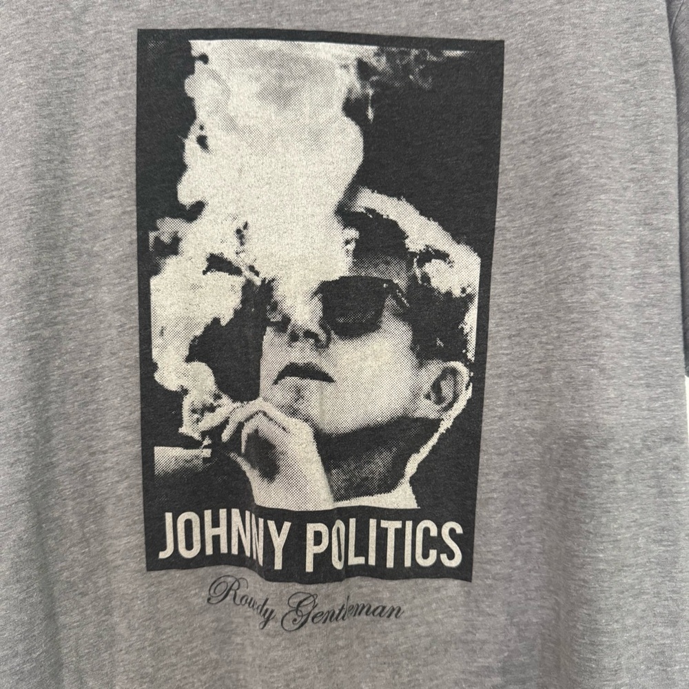Rowdy Gentleman Gray and Black President Kennedy Graphic Men’s Tshirt Size L - Picture 4 of 7